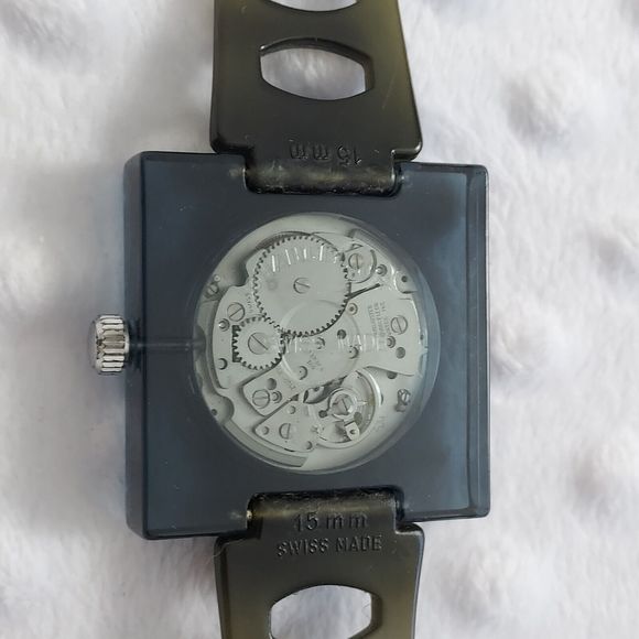 90s Hamlin Black Watch Astromatic Square Swiss Unbreakable Mainspring Chancellor - Picture 6 of 13